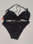 Triangle Bikini Set 2 Piece Swimsuit Strappy Back Size L