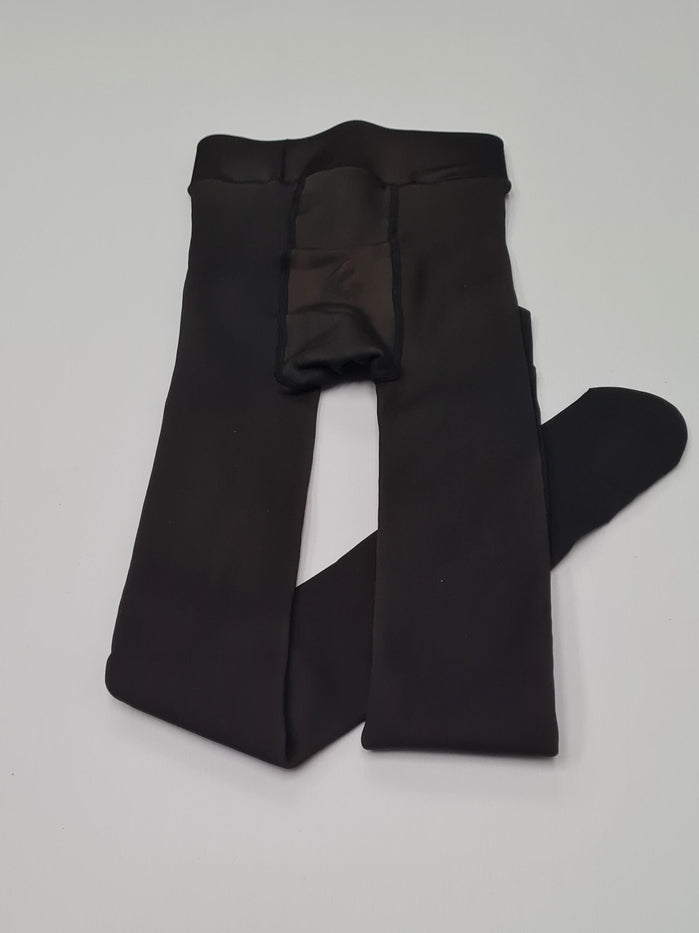 Thermal Fleece Lined Winter Tights Pantyhose Black Size S/M