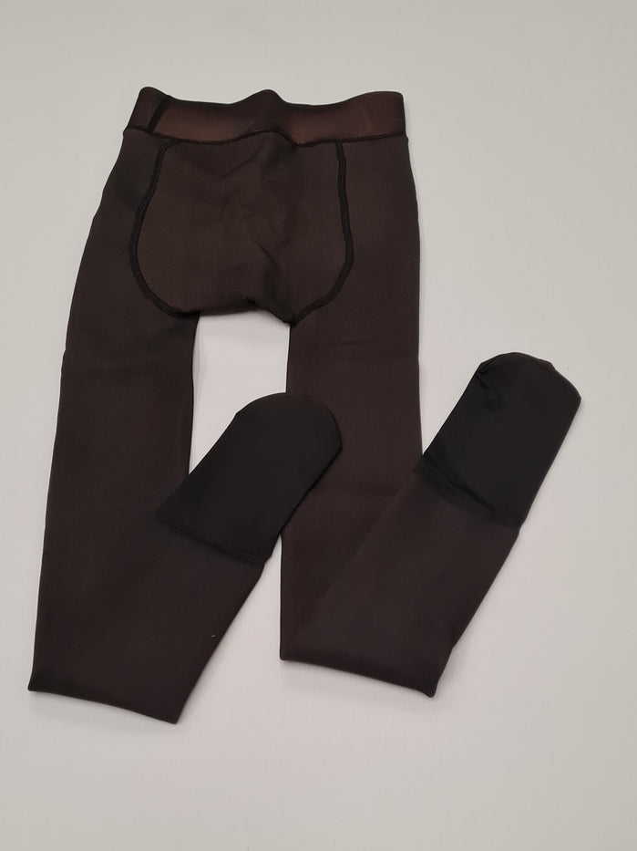 Thermal Fleece Lined Winter Tights Pantyhose Black Size L/XL