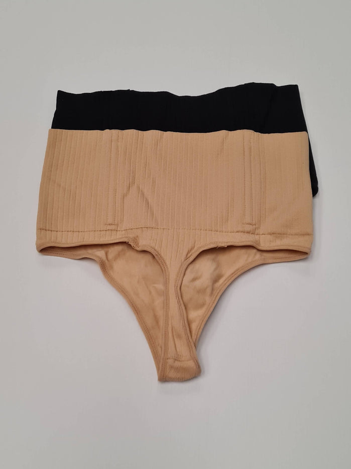 2 Pair Waist Cincher Thong Shapewear Size L