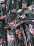 Women's Black Floral Midi Dress Size 8