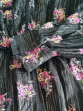 Women's Black Floral Midi Dress Size 8