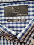 Men's Check Tailored Fit Long Sleeve Pure Cotton Shirts Size XL