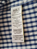 Men's Check Tailored Fit Long Sleeve Pure Cotton Shirts Size XL