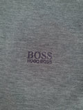 Men's Long Sleeve Polo Shirt Grey Marl L