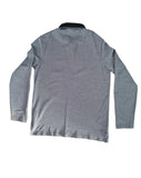 Men's Long Sleeve Polo Shirt Grey Marl L