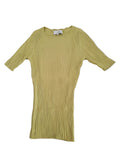 Women's Ribbed Knit Top Lime Green UK 10