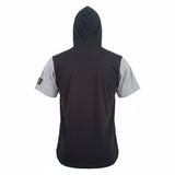 Men's Hooded Short Sleeve T-Shirt Black Grey Yellow XL
