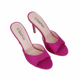 Women's Fuchsia Stiletto Mule Heels UK 6