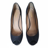 Women's Black Platform Peep Toe Heels UK 6