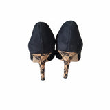 Women's Black Platform Peep Toe Heels UK 6