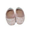 Women's Beige Tweed Embellished Ballet Flats UK 6