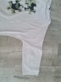 Women's Love Puzzle Print Oversized T-Shirt White One Size