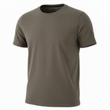 Men's Short Sleeve Crew Neck T-Shirt Khaki Green L