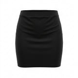 Women's Elasticated Waist Mini Skirt Black 10