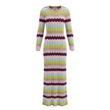 Women's Open Knit Maxi Dress Mirabel Multicoloured S