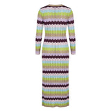 Women's Open Knit Maxi Dress Mirabel Multicoloured S