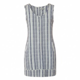 Women's Striped Mini Dress White Blue 10