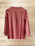 Womens Casual Plain T-Shirt V Neck Long Sleeve Top Size S