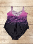 Women Tummy Control One Piece Criss Cross Back Swimsuit Size L