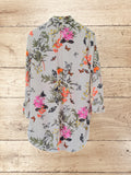 Womens Floral Print Long Sleeve Shirts Size 8