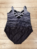Women Tummy Control One Piece Criss Cross Back Swimsuit Size M