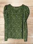 Women's Long Sleeve Blouse Semi Sheer Puff Sleeve Size XL / UK 20