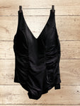 Plain Side Rouched One Piece Swimsuit Size 16