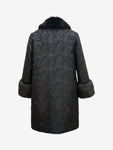 Black Metallic Jacquard Women's Coat Size 10
