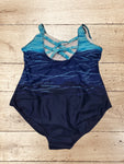 Women Tummy Control One Piece Criss Cross Back Swimsuit Size L