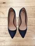 Elegant Women's High Heel Shoes Wide Fit Navy Blue Size 6 / 39