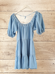 Womens Blue Soft Denim Short Sleeve Dress Size S / 8