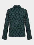 Women's Turtle Neck Phené Top 'Lolita Leopard Green Size S