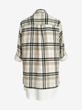 Long Plaid Overshirt Black– Beige-Green Size UK 10