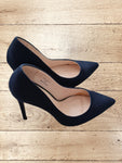 Elegant Women's High Heel Shoes Wide Fit Navy Blue Size 6 / 39