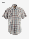 Men's Short Sleeve Check Cotton Shirts Size L