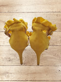 Ruffle High Heel Sandals Yellow Size EU 38 / UK 5