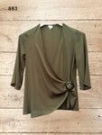 Green Wrap Womens Top Size 8