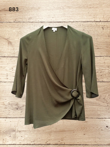 Green Wrap Womens Top Size 8