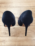 Elegant Women's High Heel Shoes Wide Fit Navy Blue Size 6 / 39