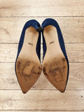 Elegant Women's High Heel Shoes Wide Fit Navy Blue Size 6 / 39