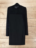 Women's Mesh Sheer Bodycon Mini Dress Long Sleeve Size M