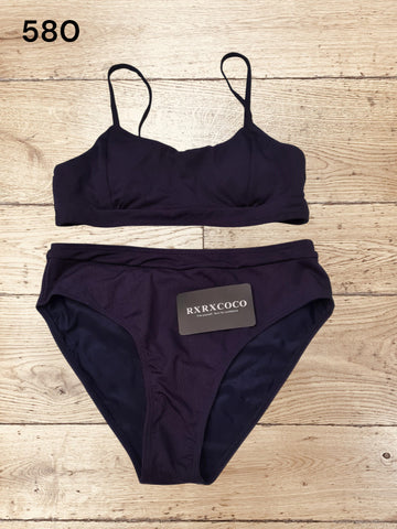 Women High Cut 2 Piece  Bikini Set Swimming Costume Size S