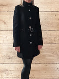 Women's Black Mid-Length Coat Size 6