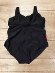Women's One Piece Swimsuit Three Contrast Front Panel Size L