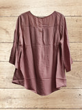 Womens Summer Chiffon Top Loose Pleated Blouse Shirt Size L