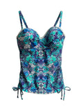 Women's Floral Print Padded Underwired Tankini Top
