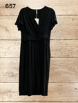 Women Wrap Dress Ruffle Short Sleeve V-Neck Size XL / UK 20 - 22