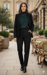 Women's Turtle Neck Phené Top 'Lolita Leopard Green Size S