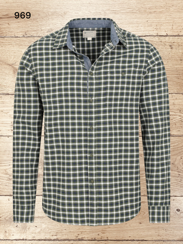 Men's Check Long Sleeve Cotton Shirts Size XL
